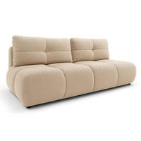 SCHLAFSOFA MILA, Sofa mit Schlaffunktion und Bettkasten, Farbe: Beige, Bouclé-Stoff - Beige, Textil (214/89/104cm) - Sepro Meble