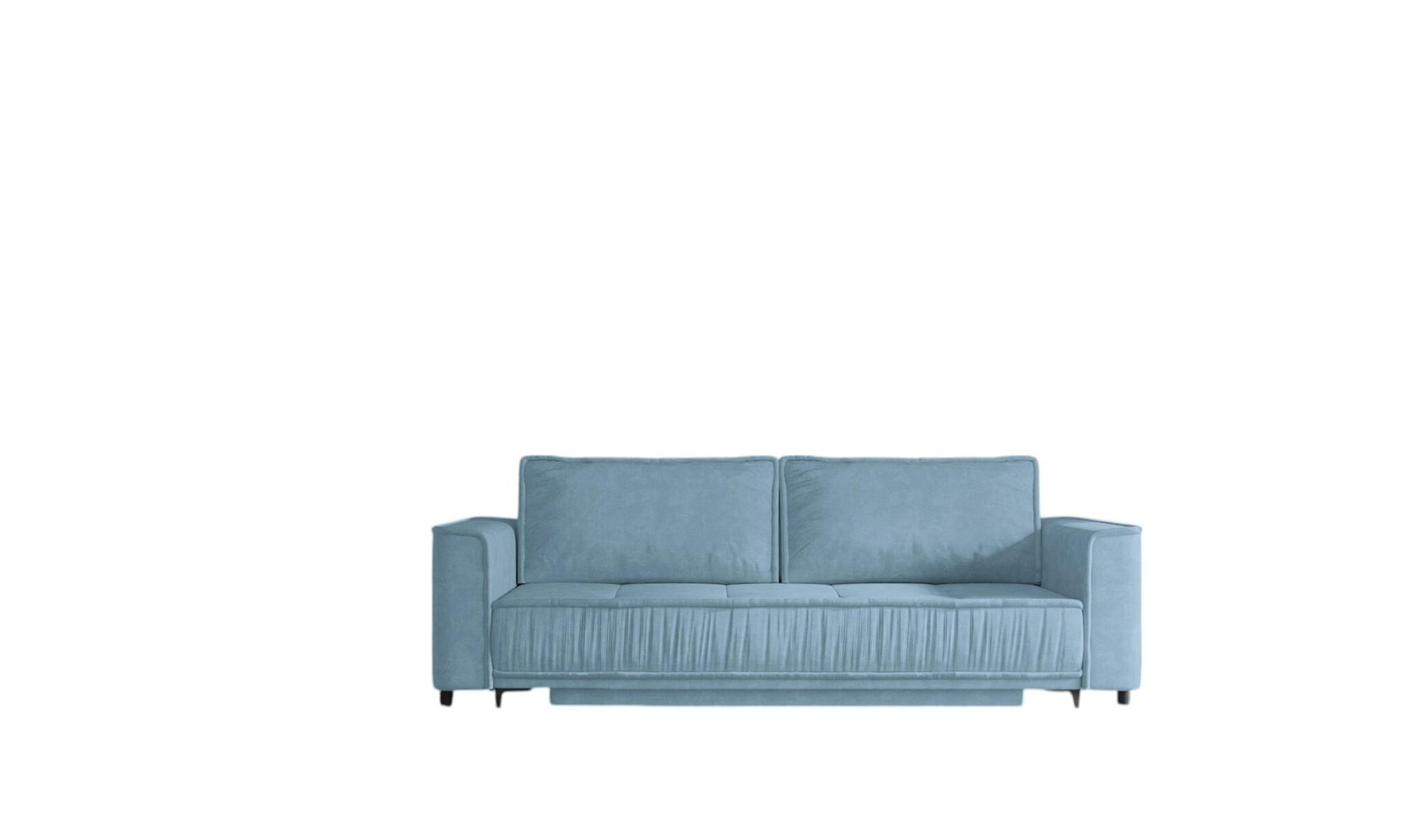 SCHLAFSOFA Juna - Blau, Holzwerkstoff/Textil (230/86/85cm) - Fun Möbel