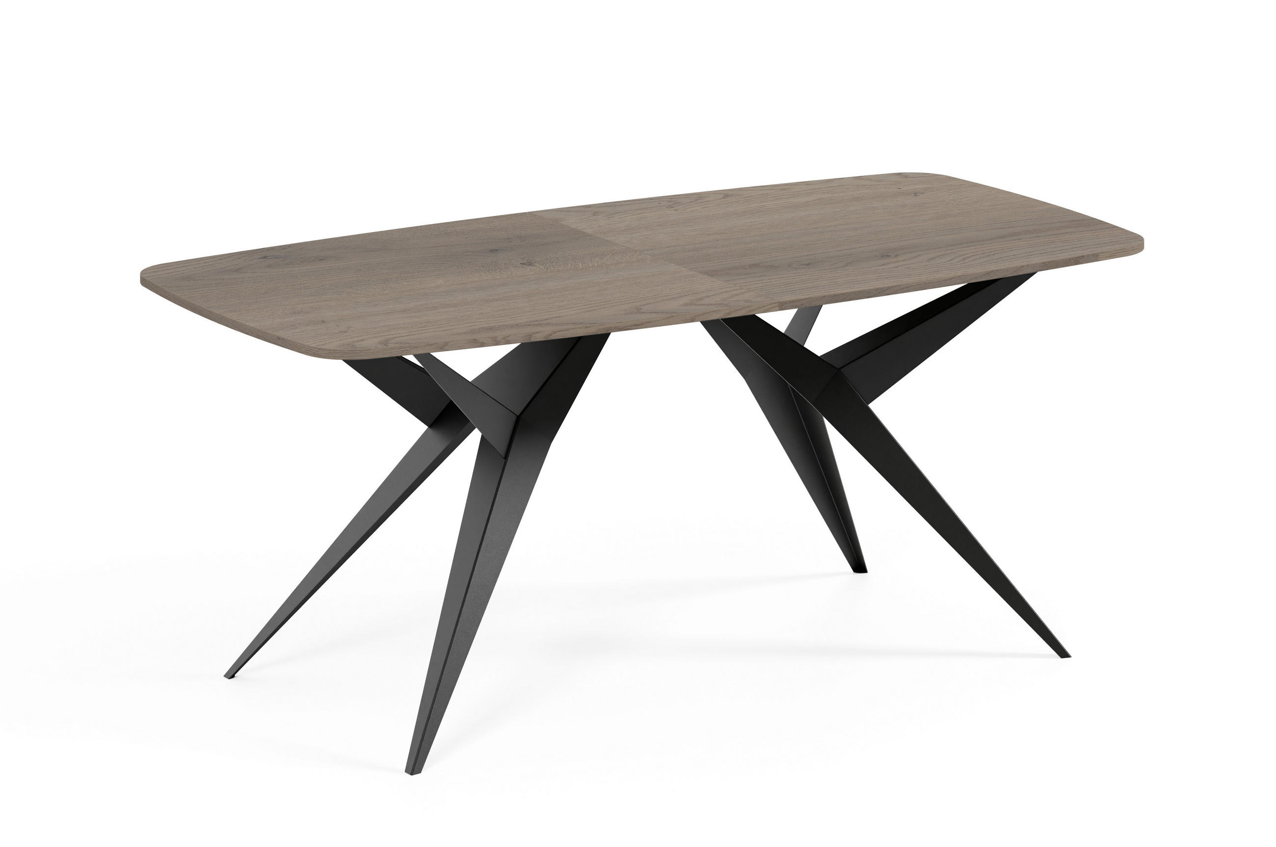 ESSTISCH AXIS - Sandfarben/Schwarz, Holzwerkstoff/Metall (90/180/76cm) - Meblini