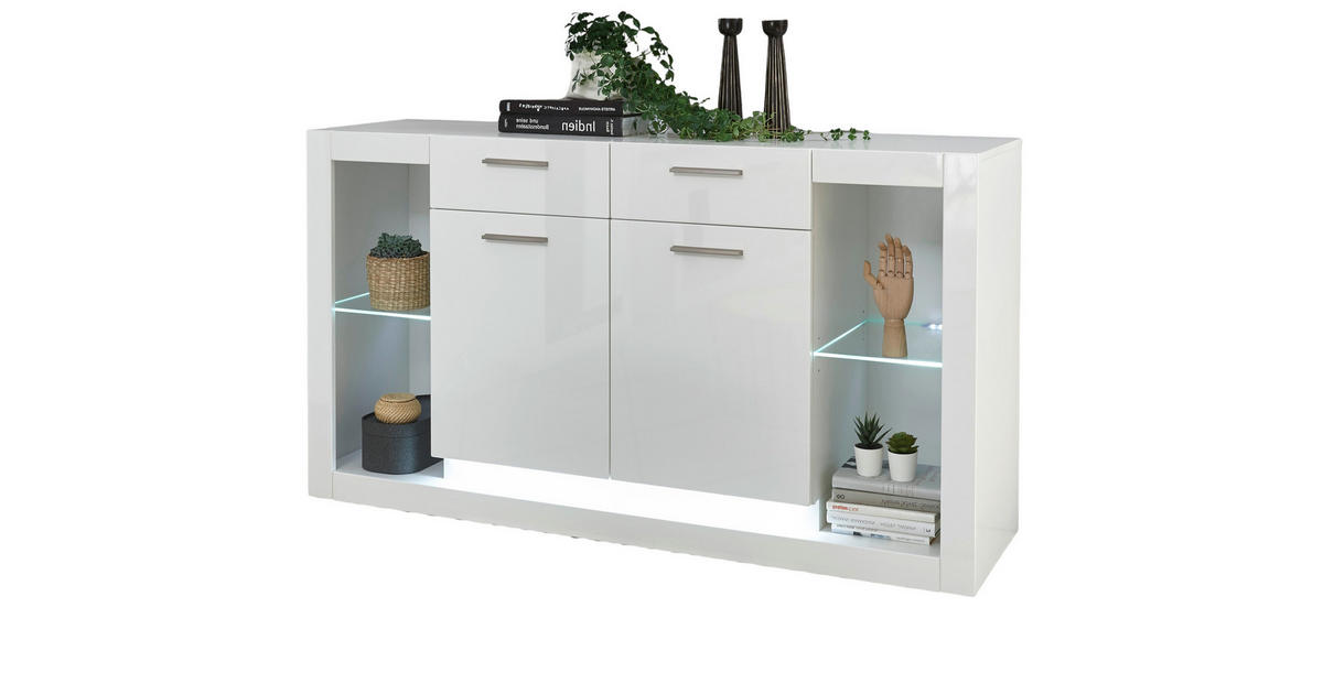 Furn.Design SIDEBOARD weiß Hochglanz 150 cm, Kommode mit viel Stauraum online entdecken ➤