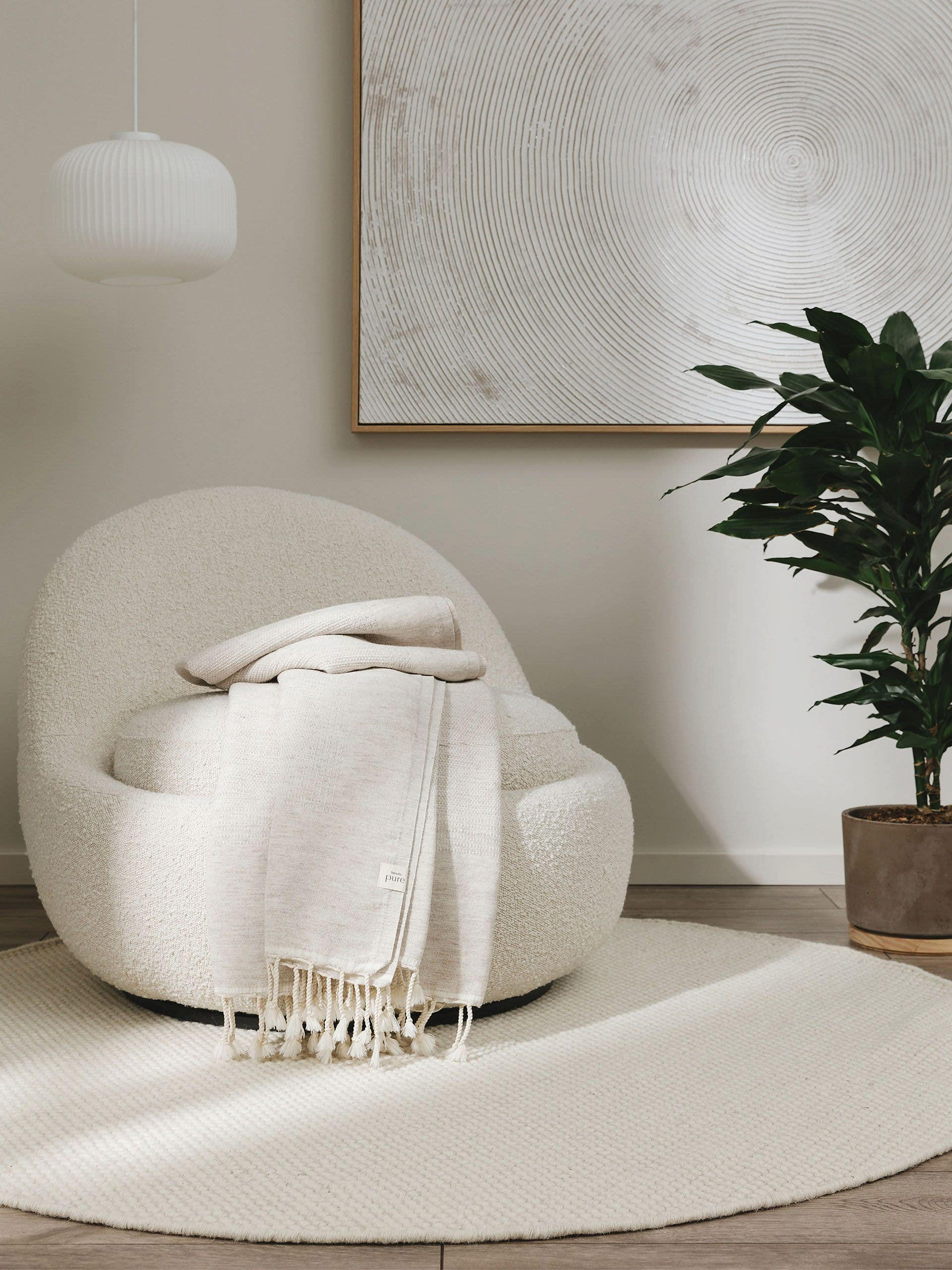 DECKE Olivia Beige 140x200 cm - Beige, Textil (140/200cm) - benuta Pure