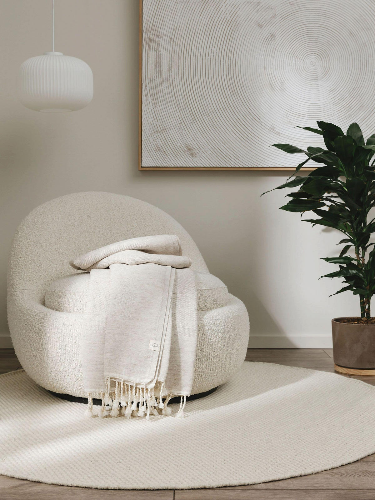 DECKE Olivia Beige 140x200 cm - Beige, Textil (140/200cm) - benuta Pure