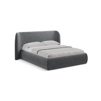 POLSTERBETT mit Bettkasten und Lattenrost 210x215 Grau - Dunkelgrau/Schwarz, Kunststoff/Textil (160/200cm) - Makamii