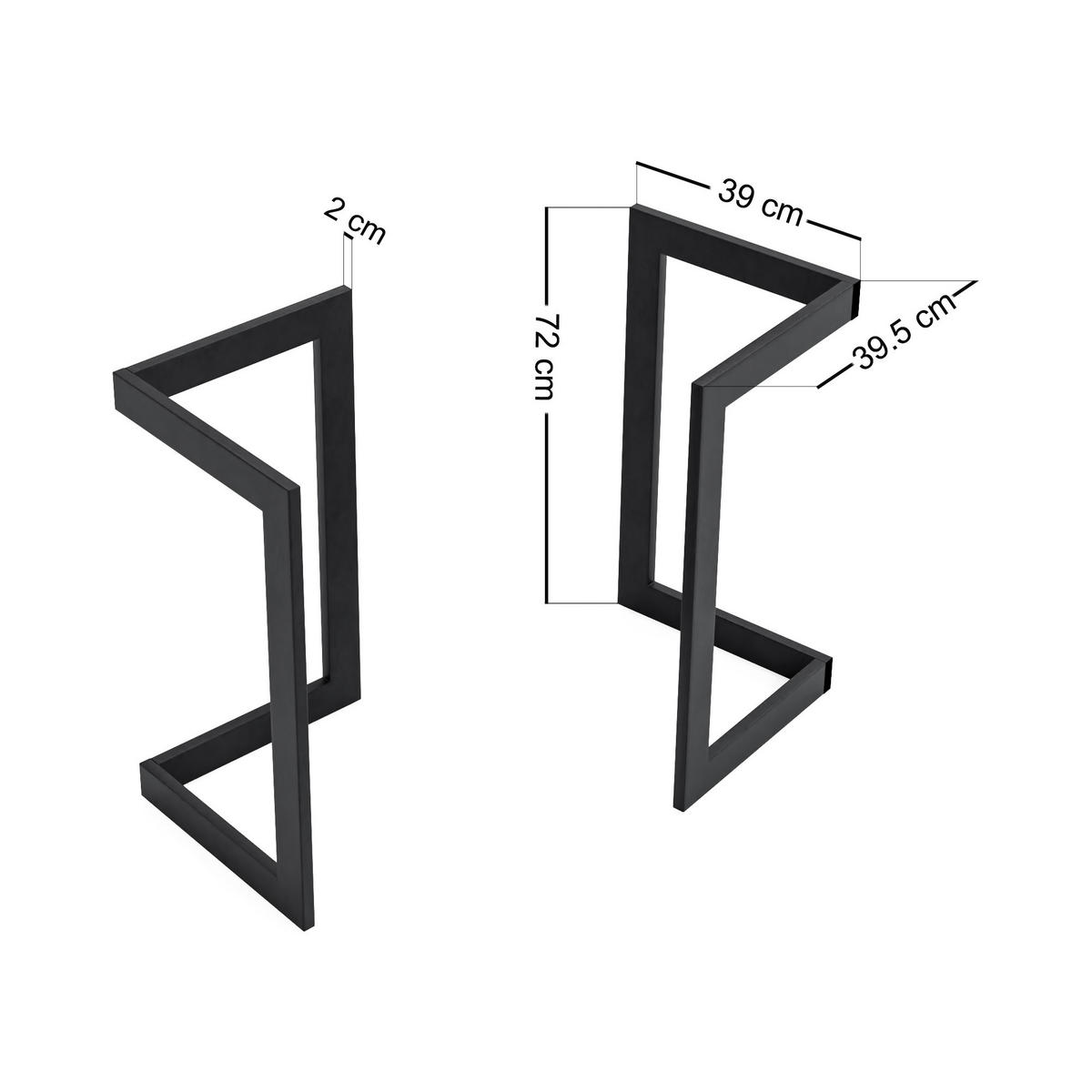 TISCHGESTELL-SET 2 TLG. Kaskinen - Schwarz, Metall (39.5/72/39cm) - [en.casa]
