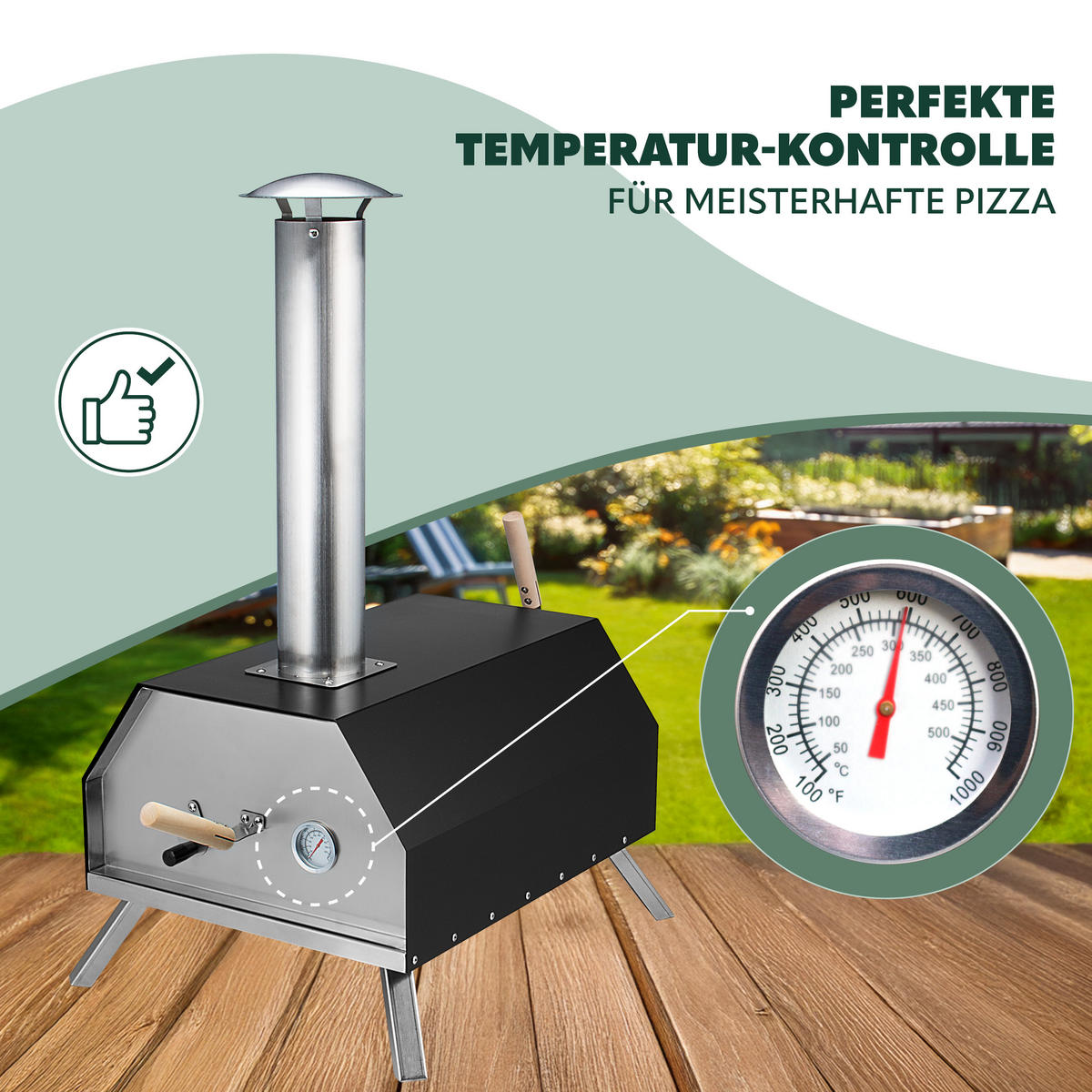 PIZZAOFEN, schwarz, Stahl - Schwarz, Metall (46/84/78cm) - bremermann