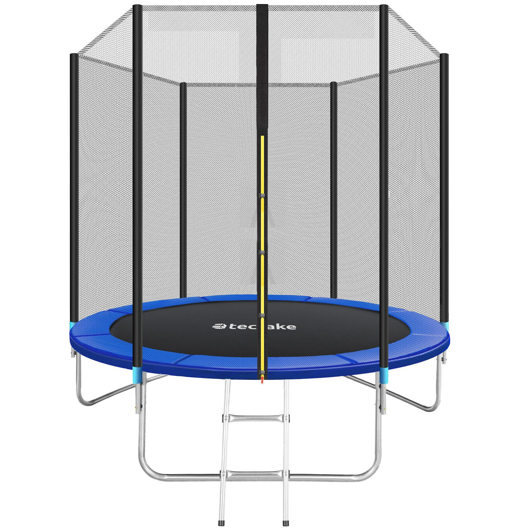 TRAMPOLIN Garfunky,inklusive Einstiegsleiter,schwarz/blau - Blau/Schwarz, Metall (244/239/244cm) - tectake