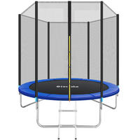 TRAMPOLIN Garfunky,inklusive Einstiegsleiter,schwarz/blau - Blau/Schwarz, Metall (244/239/244cm) - tectake