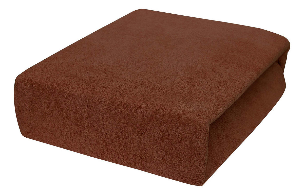 SPANNBETTLAKEN 160/200 cm, Frottee Elastisch 100 % Baumwolle Schokoladenbraun - Dunkelbraun, Textil (160/200cm) - Best For Home