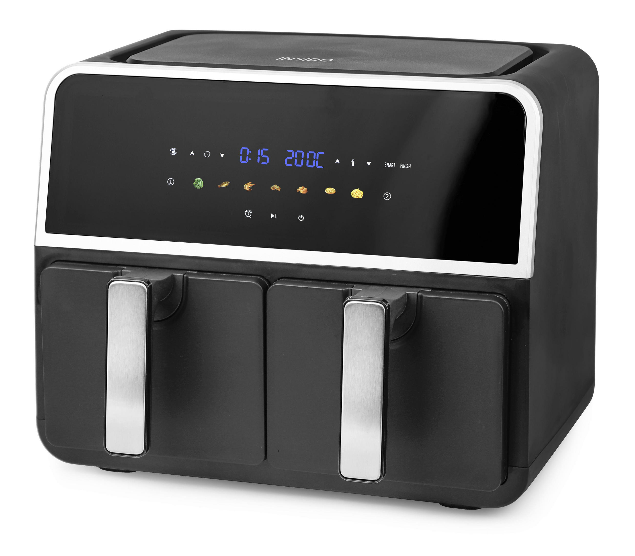 HEISSLUFTFRITTEUSE Juta Schwarz max. 1700 Watt - Schwarz, Metall (38/29.5/34.6cm)