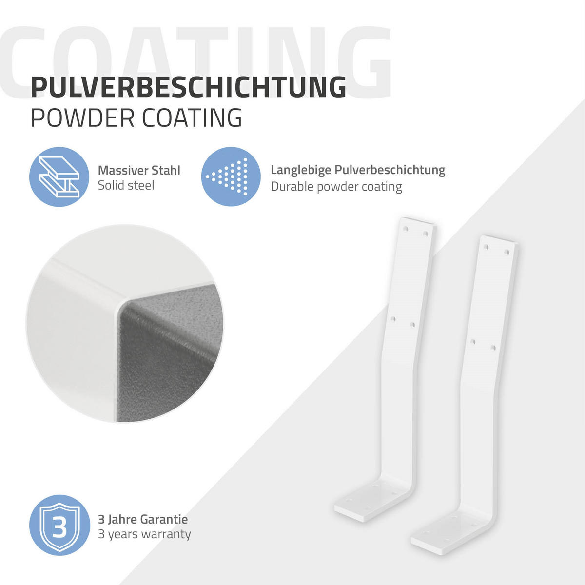 RÜCKENLEHNENHALTERUNG - Weiß, Metall (5/34.5/10cm) - ML-DESIGN