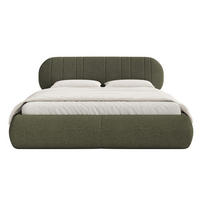 POLSTERBETT Asmelio Khaki 160x200 cm - Grün, Holz/Textil (160/200cm) - Selsey