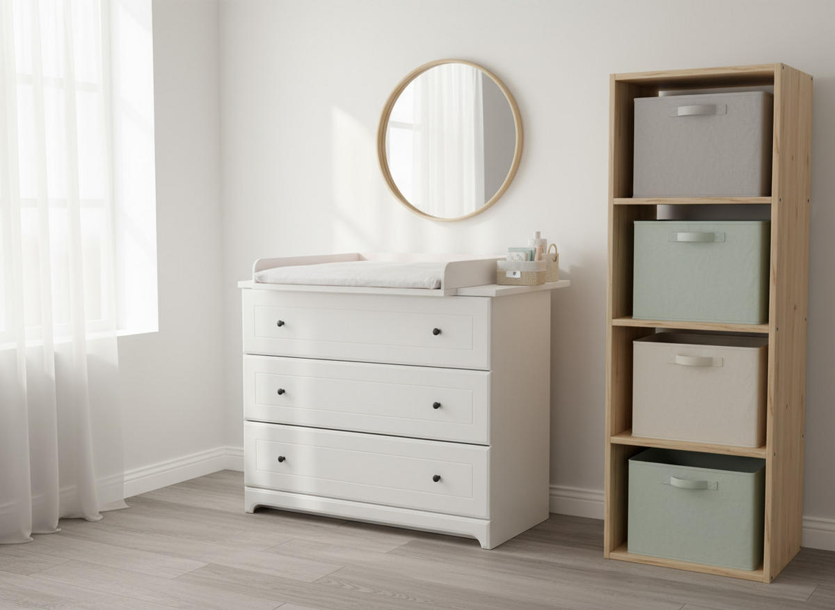 WICKELKOMMODE Thilo Landhausstill Soft-Close Weiß - Weiß, Holzwerkstoff (117/104/75cm) - arthur berndt