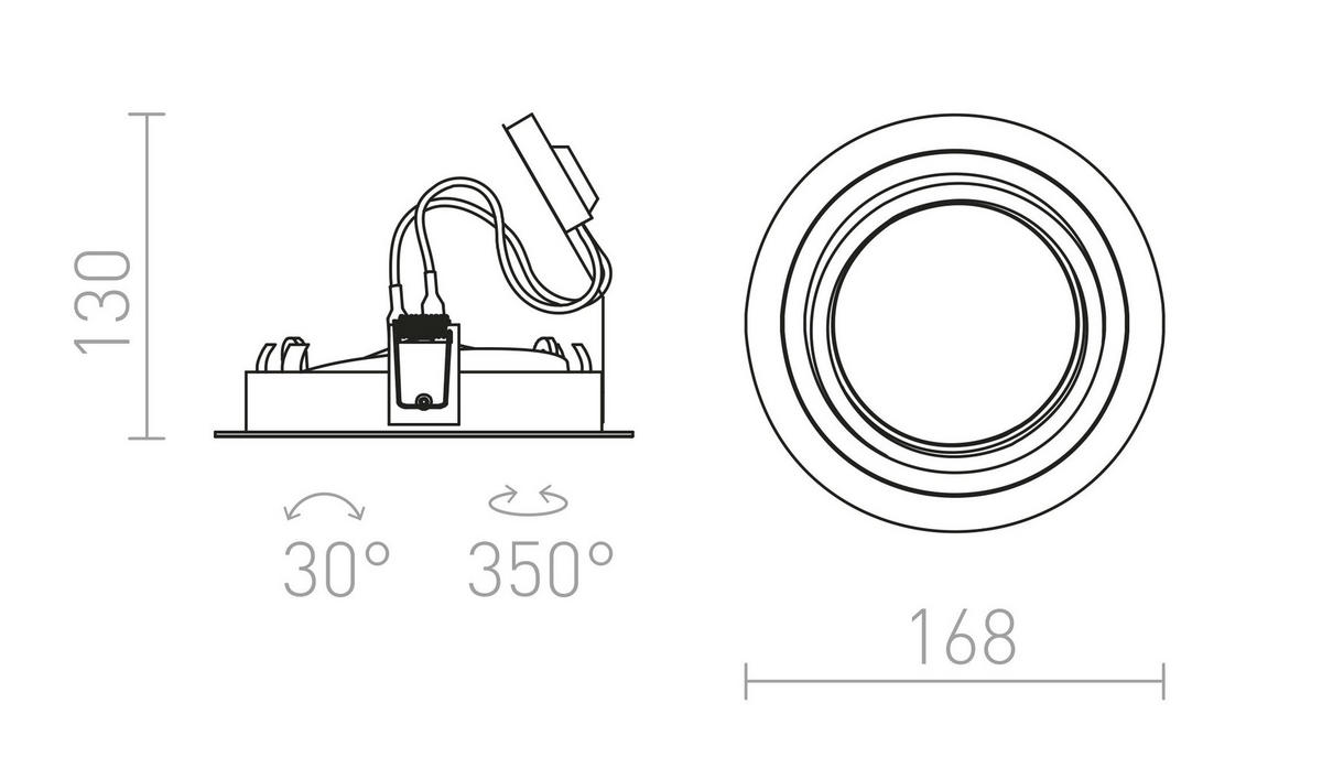 EINBAULEUCHTE PASADENA G53 R I Weiß 15 W - Weiß, Metall (17/17/17cm) - Rendl