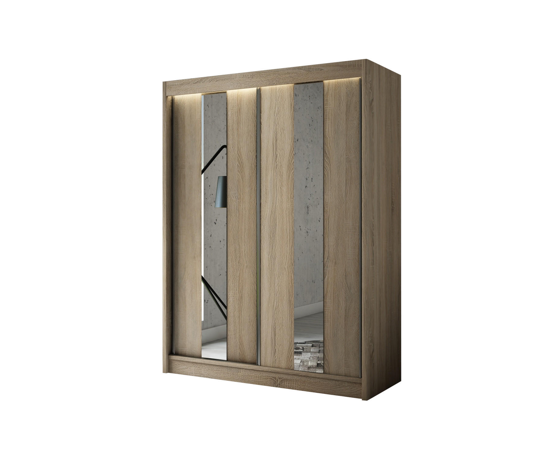 KLEIDERSCHRANK LUKIA - 120 cm - Sonoma Eiche - Sonoma Eiche, Holzwerkstoff (120/215/61cm) - ALTDECOR