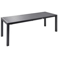 ZAHRADNÍ STŮL Vysunovací 160/220/90 cm Kov Tmavě šedý Ardesio - tmavě šedá, kov (160/90/75cm) - Beliani