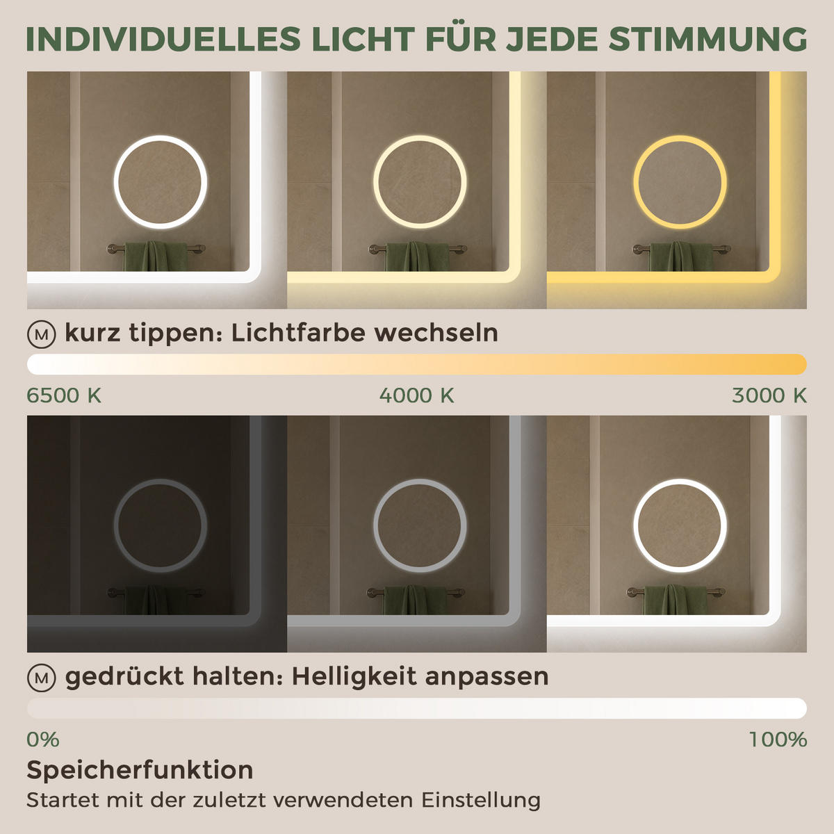 BADSPIEGEL mit Beleuchtung 60/100 cm rechteckig LED, Bluetooth, Vergrößerungsspiegel, Antibeschlag - Transparent, Glas (100/60/3.5cm) - S'AFIELINA