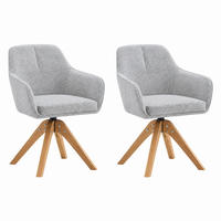 ESSZIMMERSTUHL 360° drehbar Stoff Grau Massivholz 2er-Set - Grau, Holz (46/82/58cm) - Meubliv