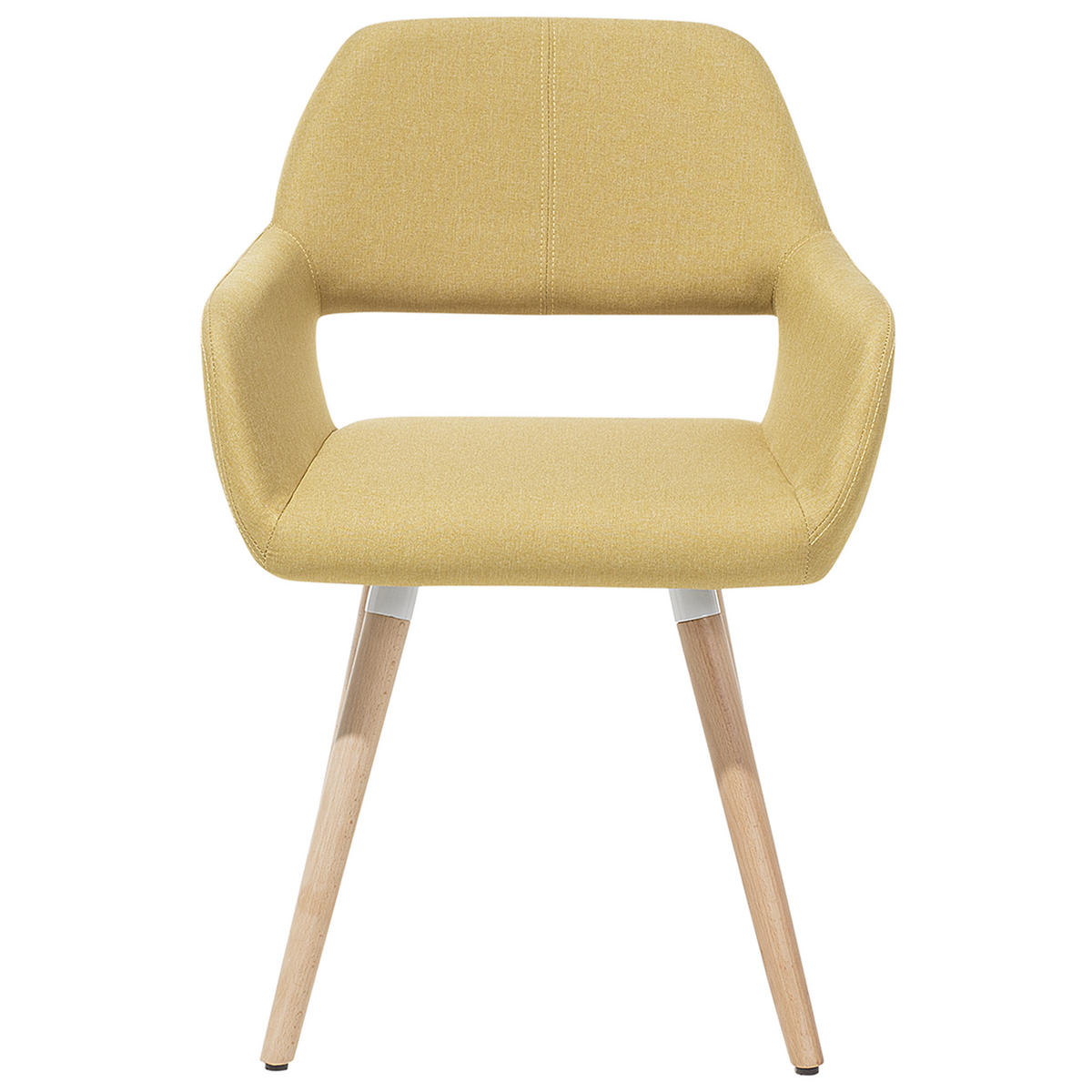 ESSZIMMERSTUHL 2er-Set Polsterbezug Gelb Chicago - Gelb, Holz/Textil (56/81/56cm) - Beliani