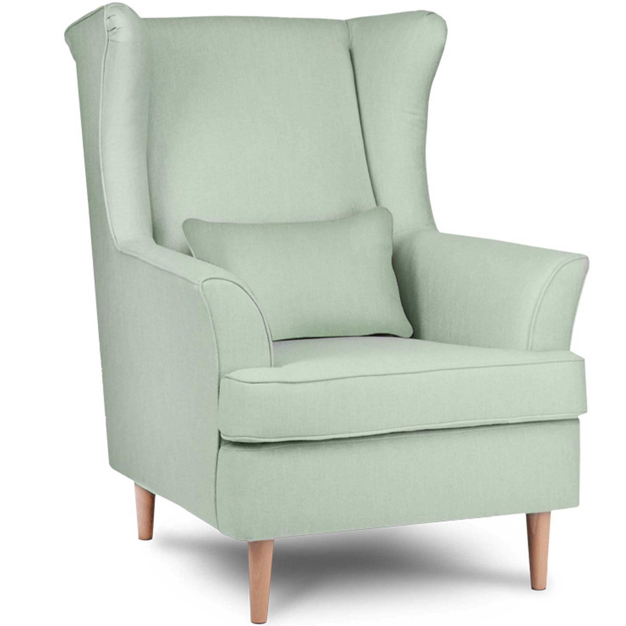 OHRENSESSEL STRALIS inklusive dekorativem Kissen, Mint - Mintgrün, Textil (82/108/80cm) - KONSIMO®