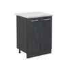 KÜCHENUNTERSCHRANK R-Line Schwarz Beton 60 cm AP Marmor - Anthrazit/Schwarz, Holzwerkstoff (60/81.6/46cm) - Vicco
