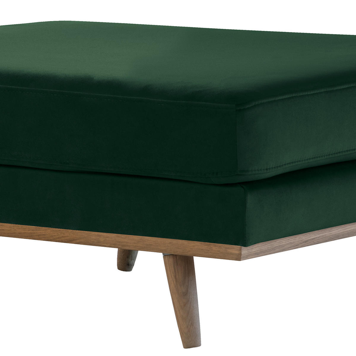 POLSTERHOCKER - Eichefarben/Grün, Eichenholz/Textil (85/43/60cm) - home24