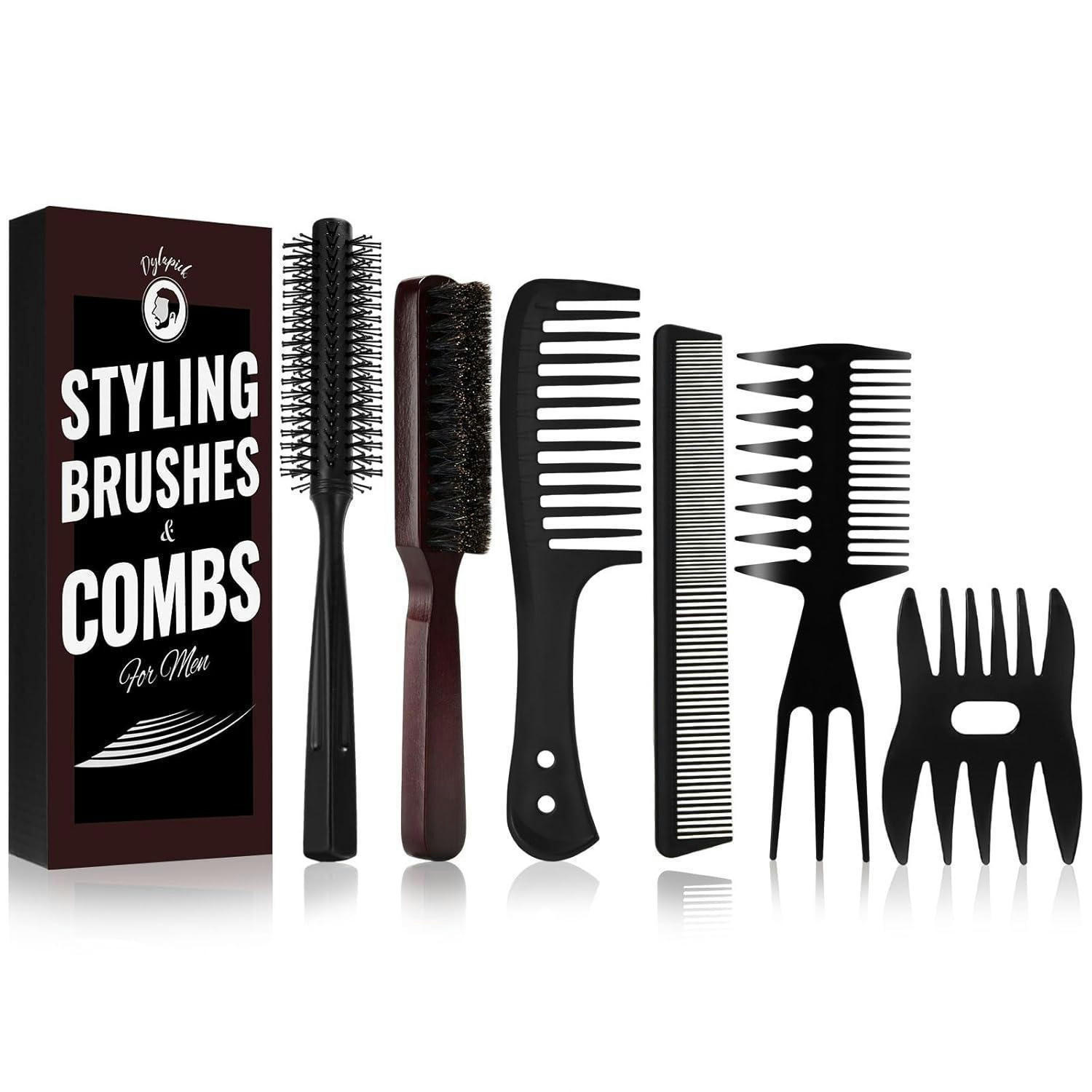 HAARKAMM & Bürsten Set 7-teilig für Herren - Multicolor, Textil (9.7/5.2/24.2cm)