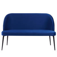 2-SITZER-KÜCHENSOFA Samtstoff Marineblau Osby - Hellblau, Textil (130/85/49cm) - Beliani