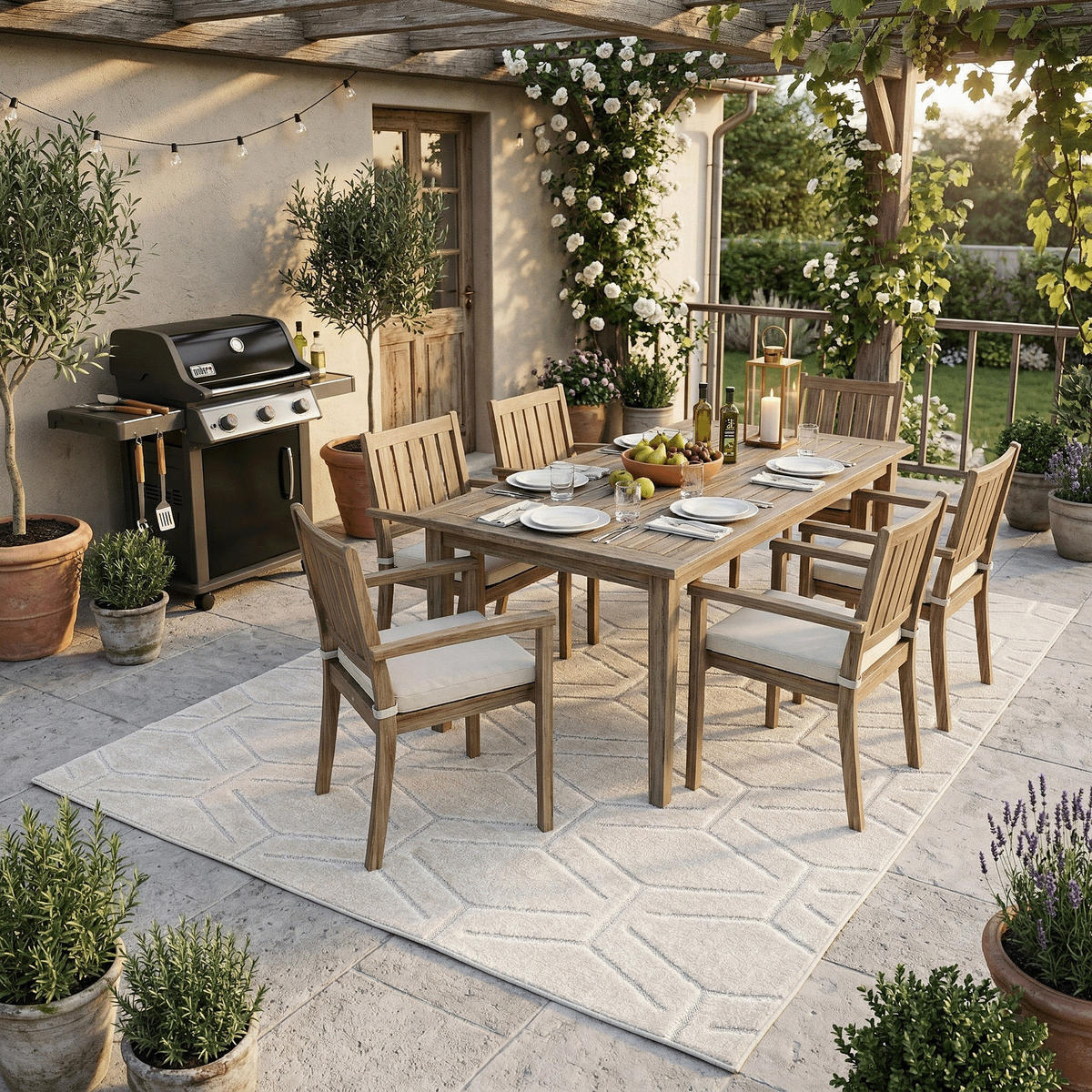 IN & OUTDOOR TEPPICH FLACHGEWEBE CLASSY - Naturfarben, Textil (160/230cm) - Pergamon