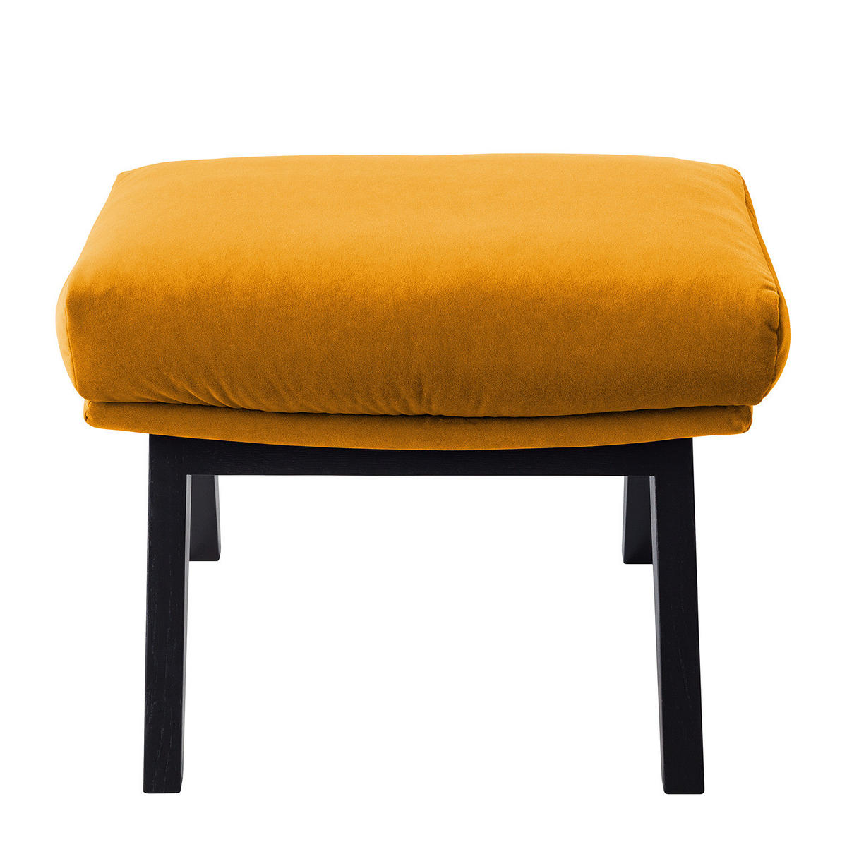 POLSTERHOCKER - Schwarz/Orange, Eichenholz/Textil (54/41/41cm) - home24