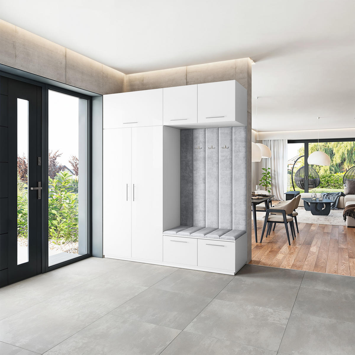 GARDEROBENSCHRANK REMA 200/240/60 cm Modern Weiß - Weiß, Holzwerkstoff (200/240/60cm) - MASSENO