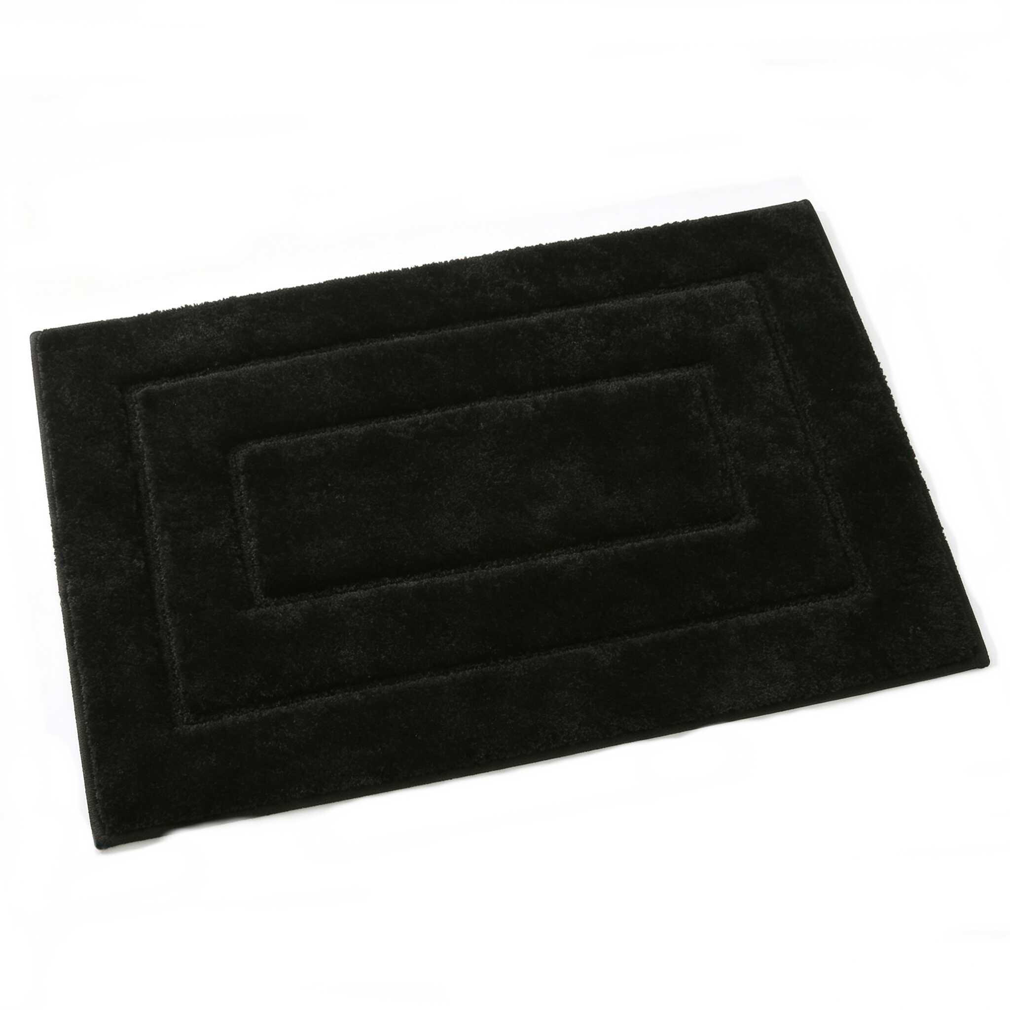BADEMATTE - 40*60cm - Schwarz - Schwarz, Textil (40/60cm)