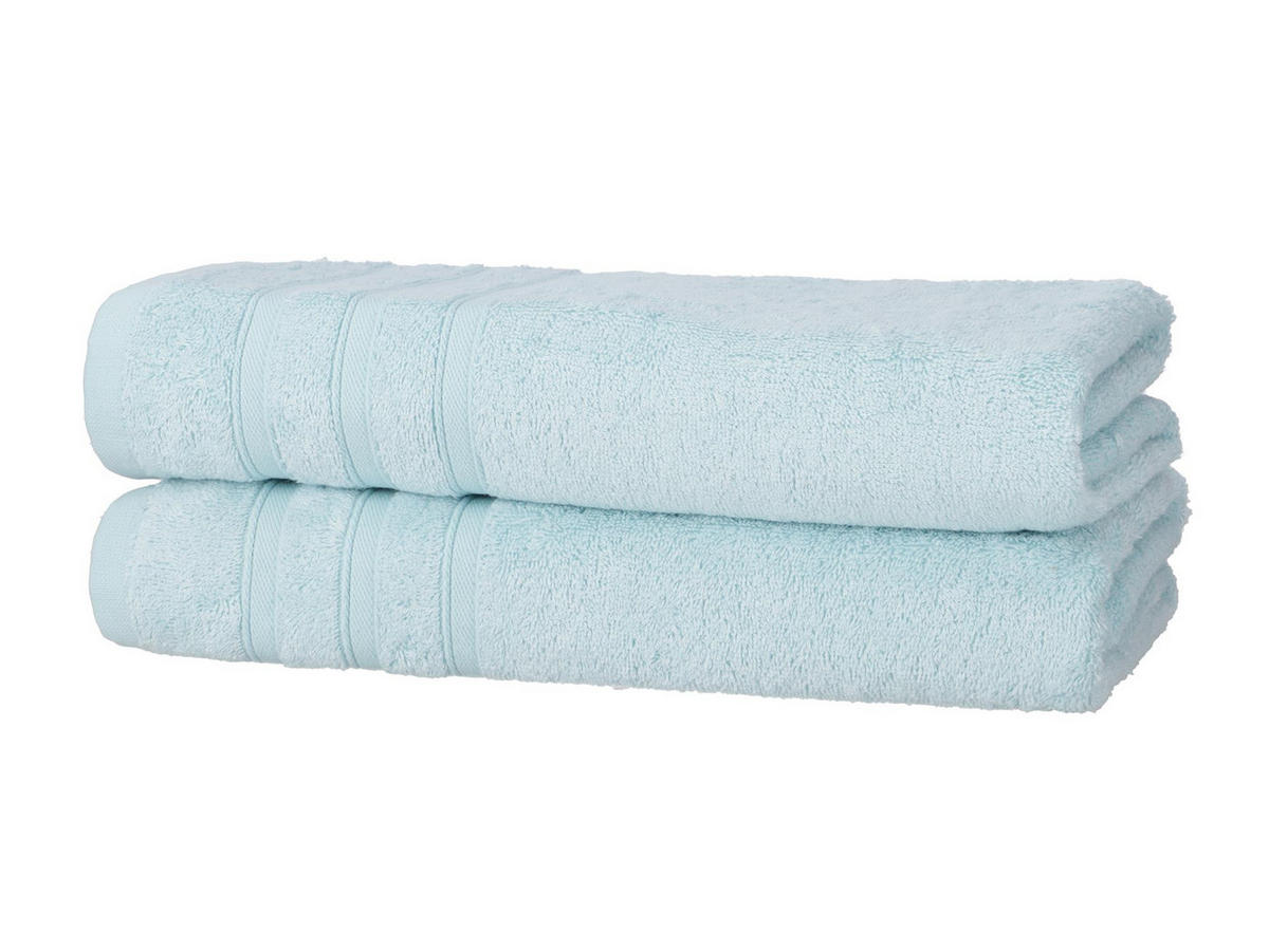 DUSCHTÜCHER 70x140 cm 450g/m2 im 2er Set, Duschtuch Aqua - Pastellblau, Textil (70/140cm) - Carpe Sonno
