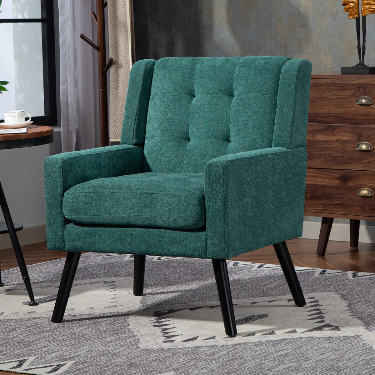 SESSEL 68/76/88 cm Retro Green aus Upholstered - Waldgrün, Textil (76/88/68cm) - OKMYHOME