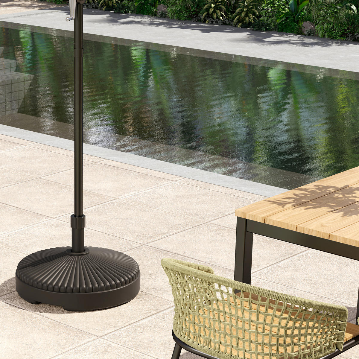 SONNENSCHIRMSTÄNDER bis 28 kg befüllbar - Schwarz, Kunststoff (55/55cm) - Outsunny