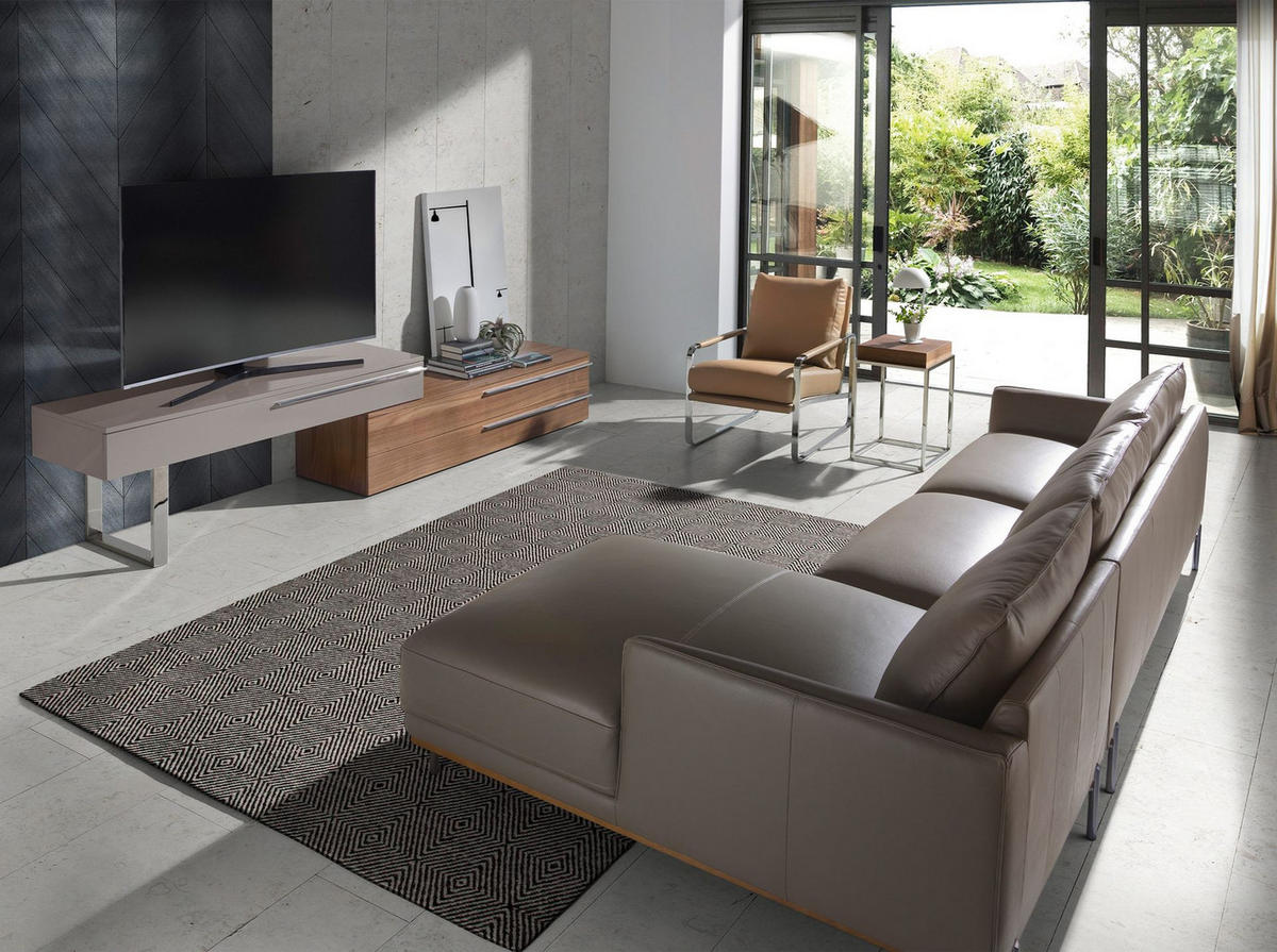 SESSEL Öko-Ledersessel Nerz 67/100/89 cm - Edelstahlfarben/Grau, Textil (67/89/100cm) - ANGEL CERDA