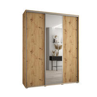 SCHWEBETÜRENSCHRANK 235,2/190/45 3-türig - Silberfarben/Eiche Artisan, Holz/Metall (190/235/45cm) - Abiks Möbel