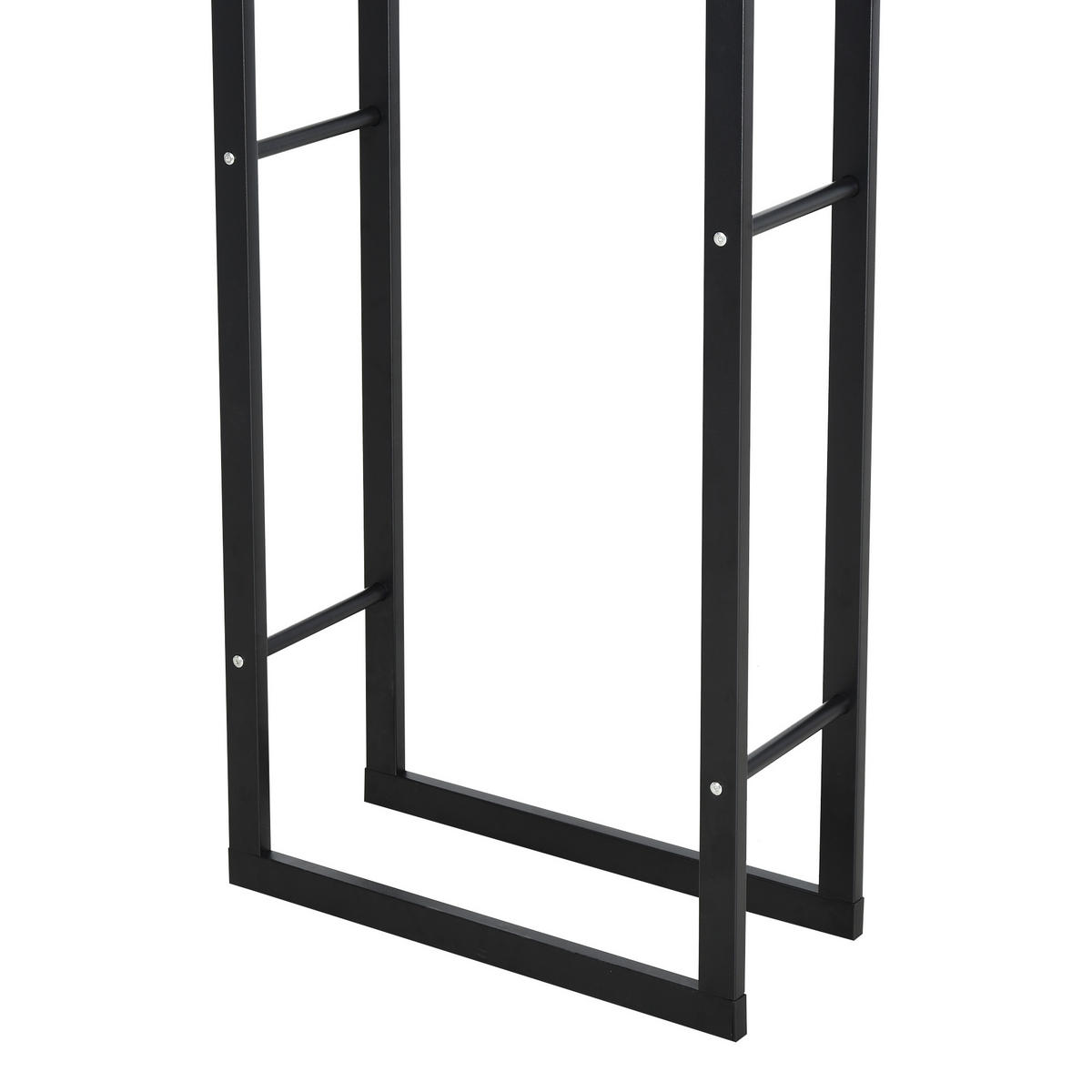 KAMINHOLZREGAL, Stahl, Schwarz, L40 x B25 x H150 cm - Schwarz, Metall (25/150/40cm) - HOMCOM