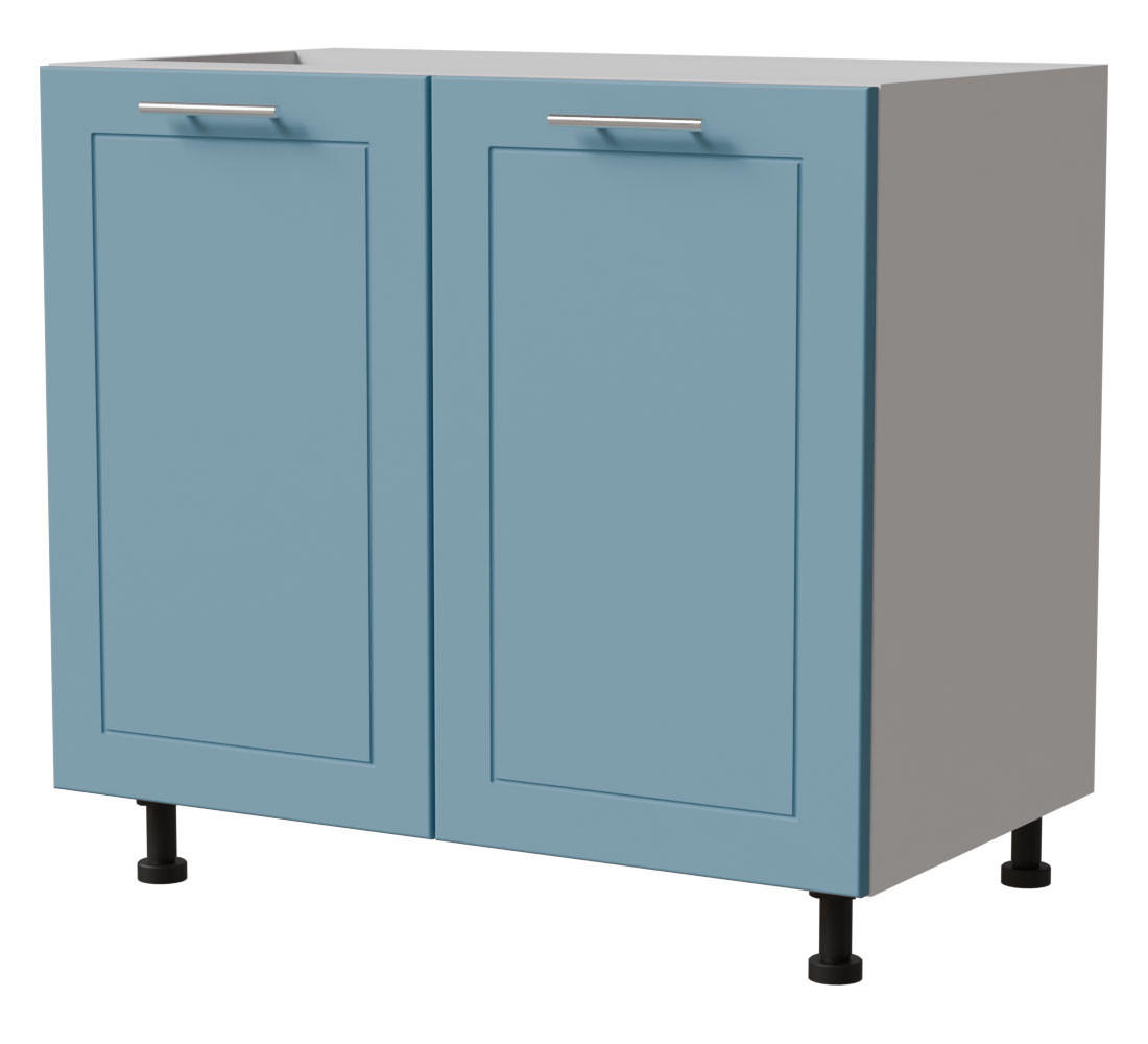 UNTERSCHRANK Bari D11/90 Weiß / RAL 5024 pastellblau 90 / 50 / 82cm - Blau/Weiß, Holz/Holzwerkstoff (90/82/50cm) - Feldmann-Wohnen