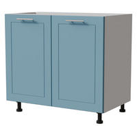 UNTERSCHRANK Bari D11/90 Weiß / RAL 5024 pastellblau 90 / 50 / 82cm - Blau/Weiß, Holz/Holzwerkstoff (90/82/50cm) - Feldmann-Wohnen
