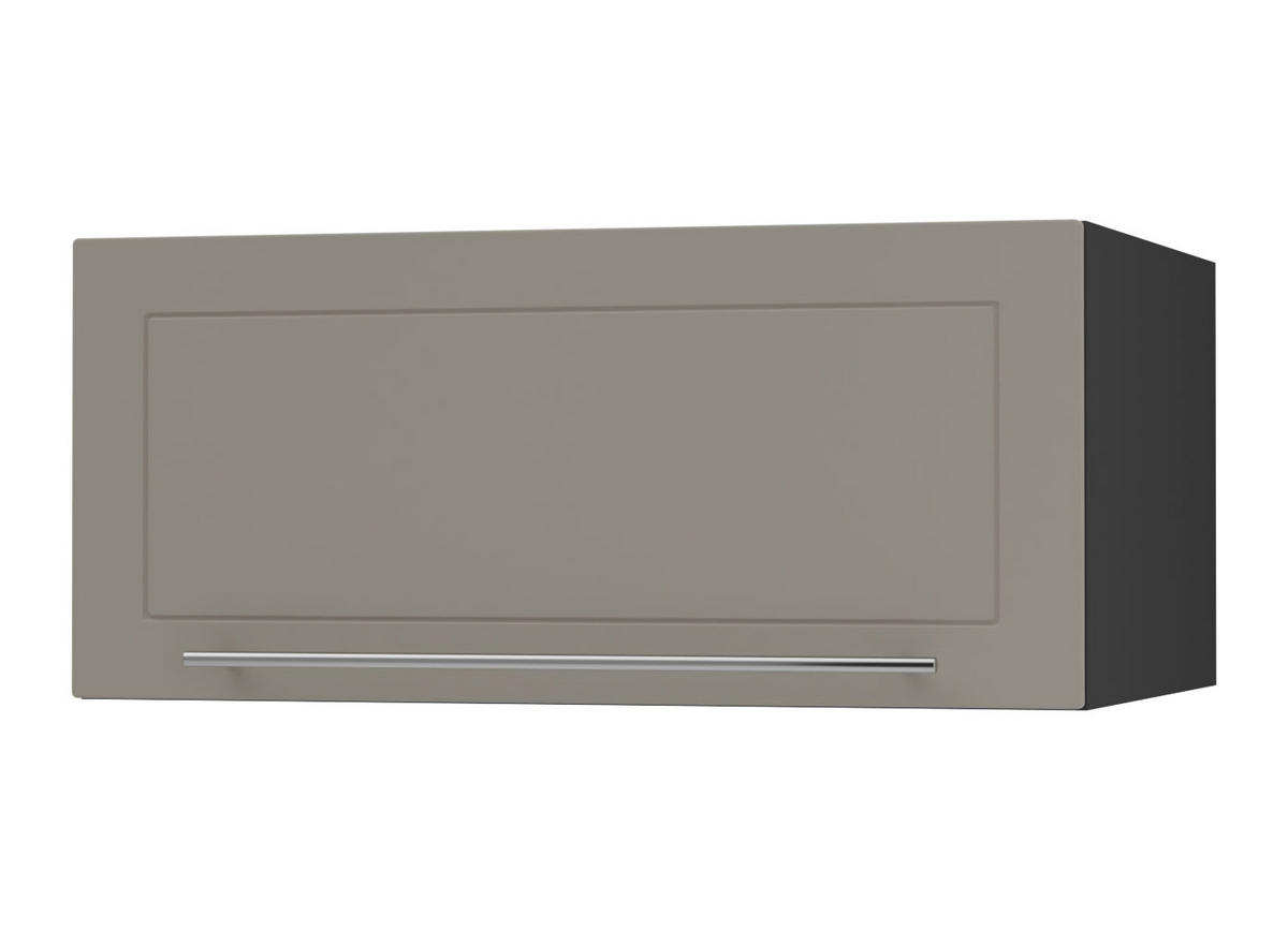 KLAPPHÄNGESCHRANK Kvantum W6B/80 Beige Matt / Schwarz Matt 80 / 59 / 36cm - Beige/Schwarz, Holz/Holzwerkstoff (80/36/59cm) - Feldmann-Wohnen