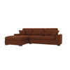 ECKSOFA Saga Terrakotta Cord - Terracotta/Schwarz, Holz/Buchenholz (306/184cm) - S-Style Möbel