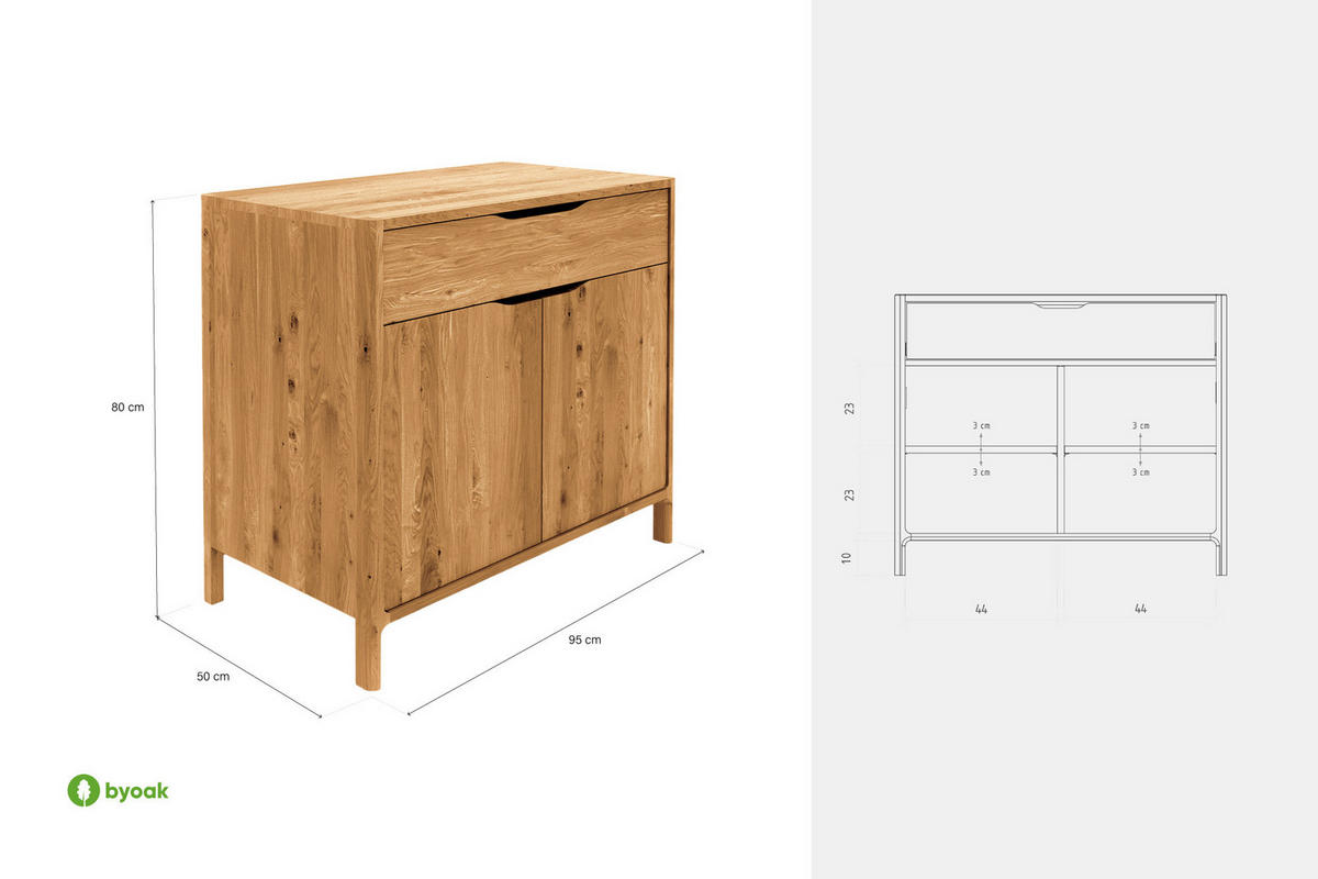 KOMMODE PAUL Kernbuche - Kernbuche, Holz (80/80/50cm) - byoak