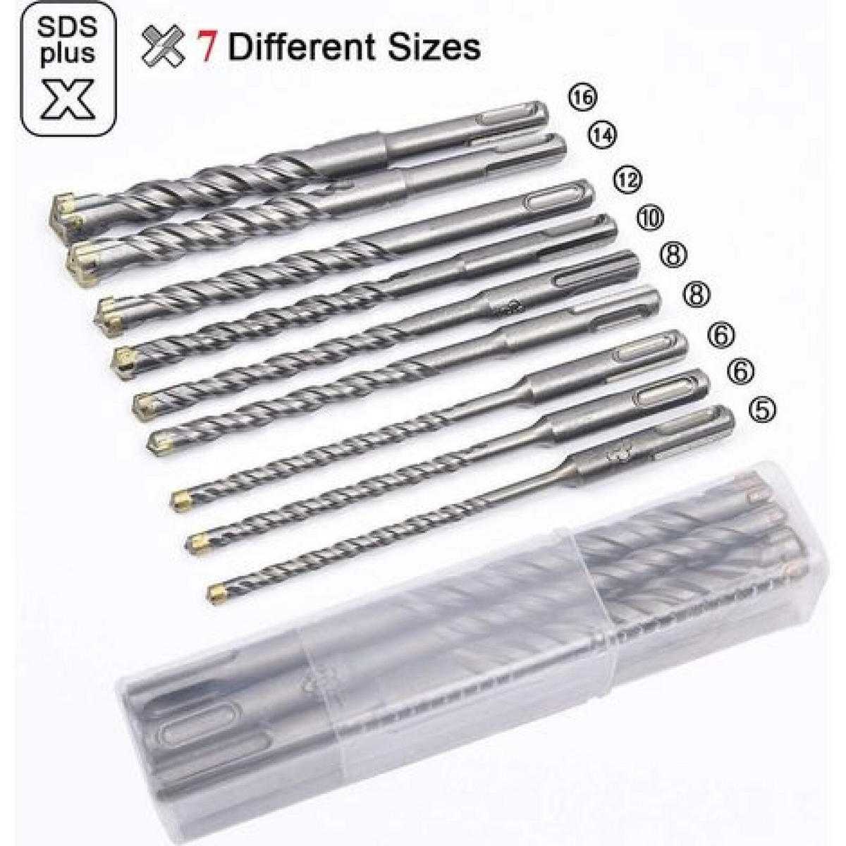BOHRER - 9 Stück, 5-16 mm - Hartmetall - Silberfarben, Metall (16/16/1cm) - DCA