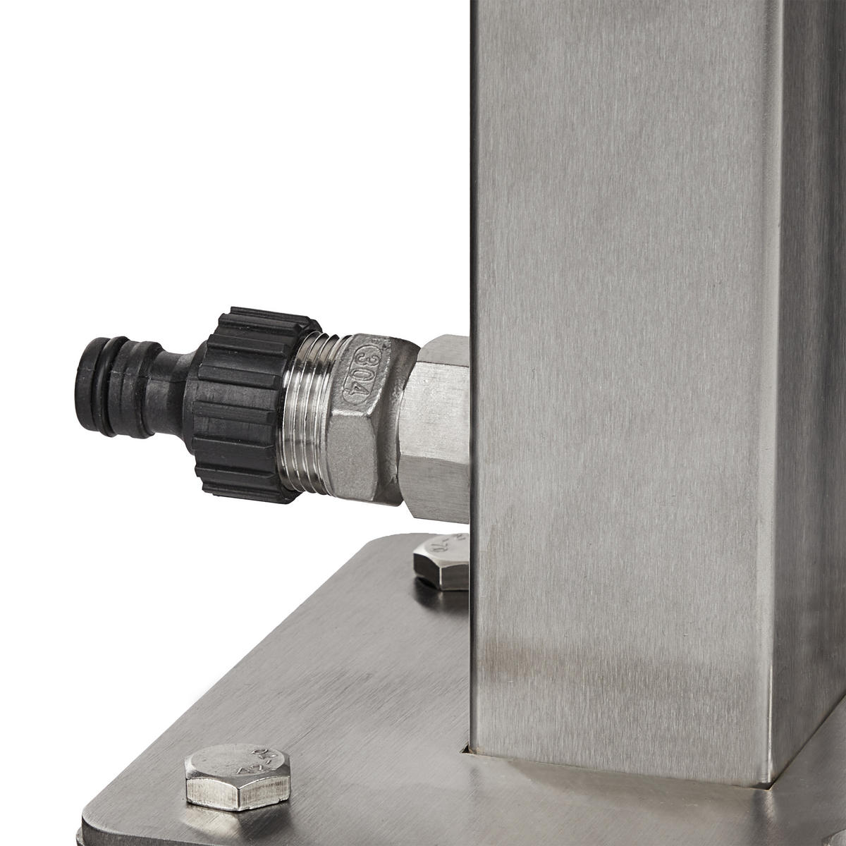 WASSERZAPFSTELLE - Silberfarben, Kunststoff/Metall (30/91/15cm) - Relaxdays