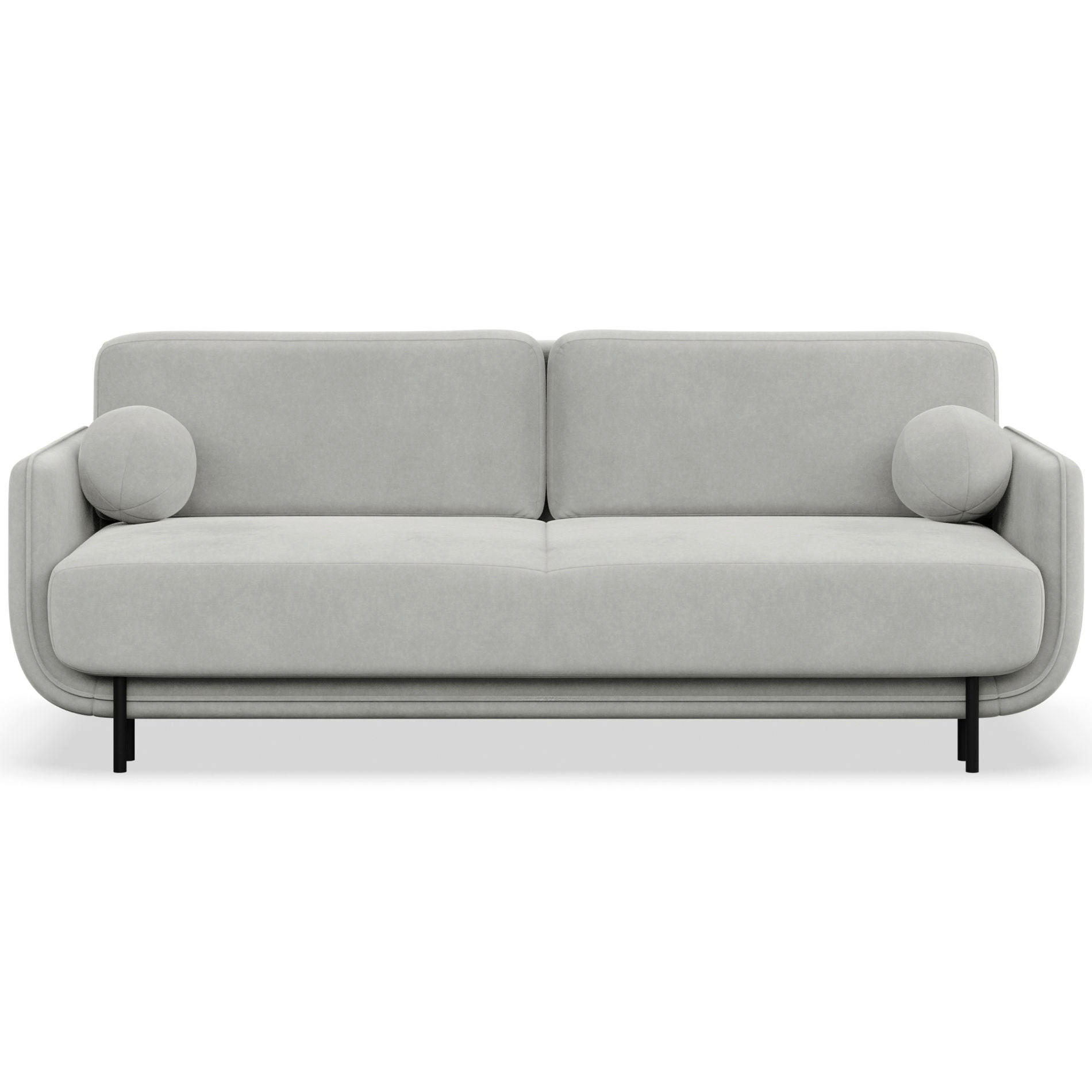 SCHLAFSOFA Ovals Hellgrau - Hellgrau/Schwarz, Textil/Metall (236/95/96cm) - Selsey