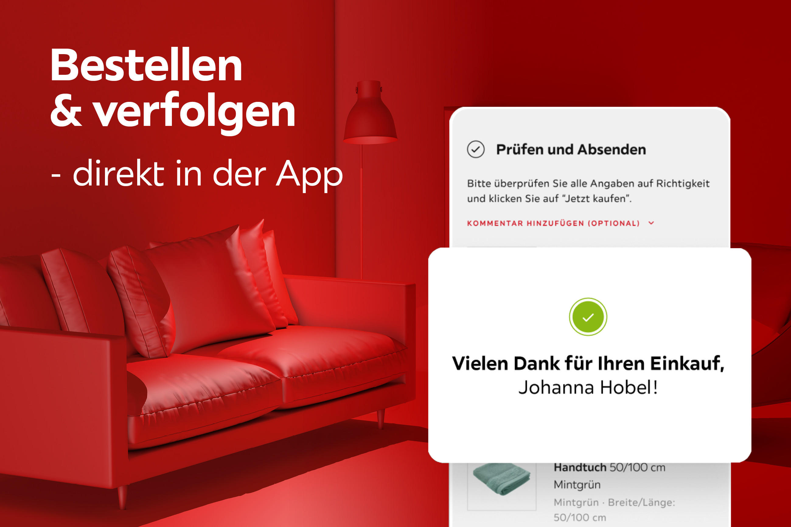 Bestellen und verfolgen direkt in der App