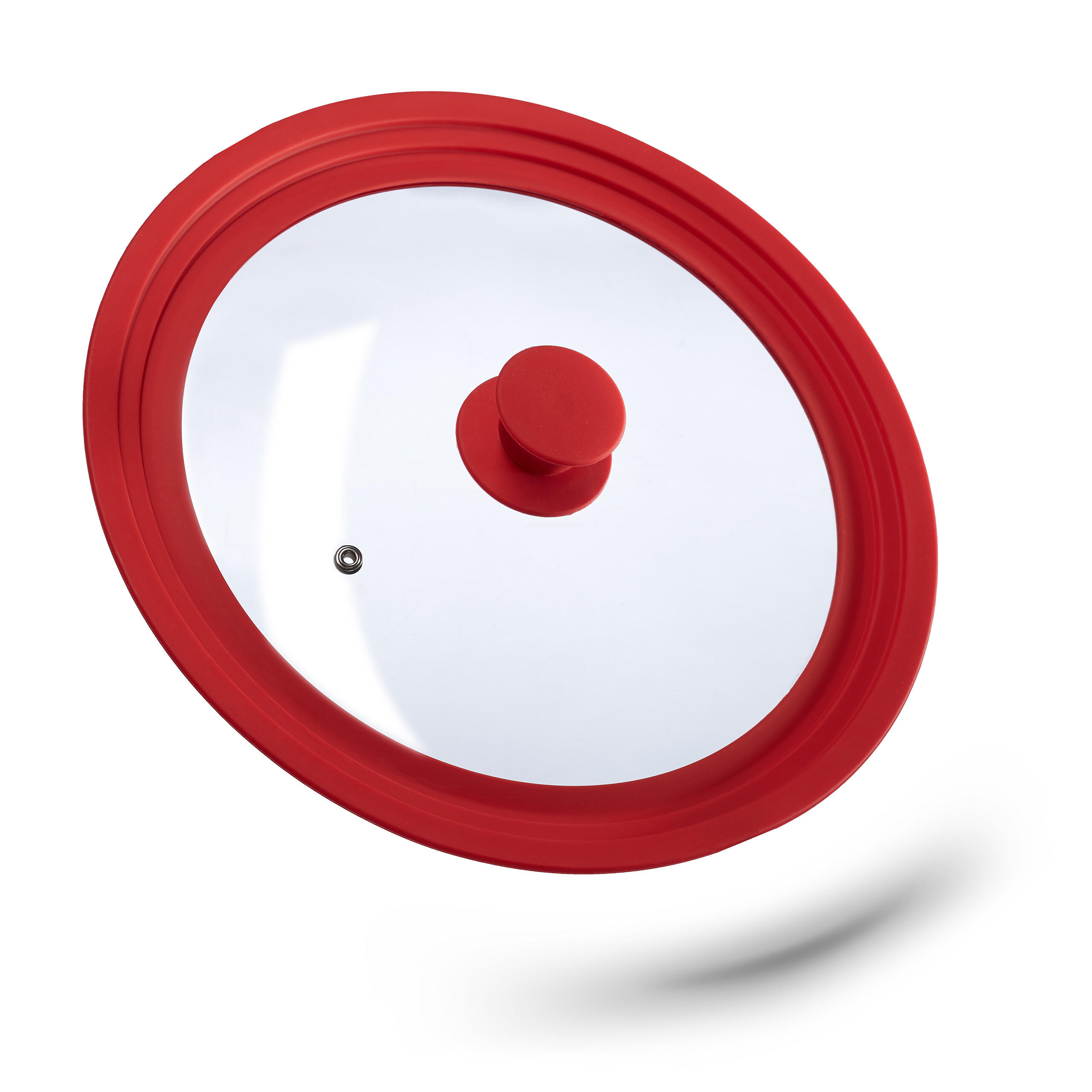 TOPFDECKEL - Rot, Glas/Kunststoff (31.5/31.5/5cm) - Relaxdays