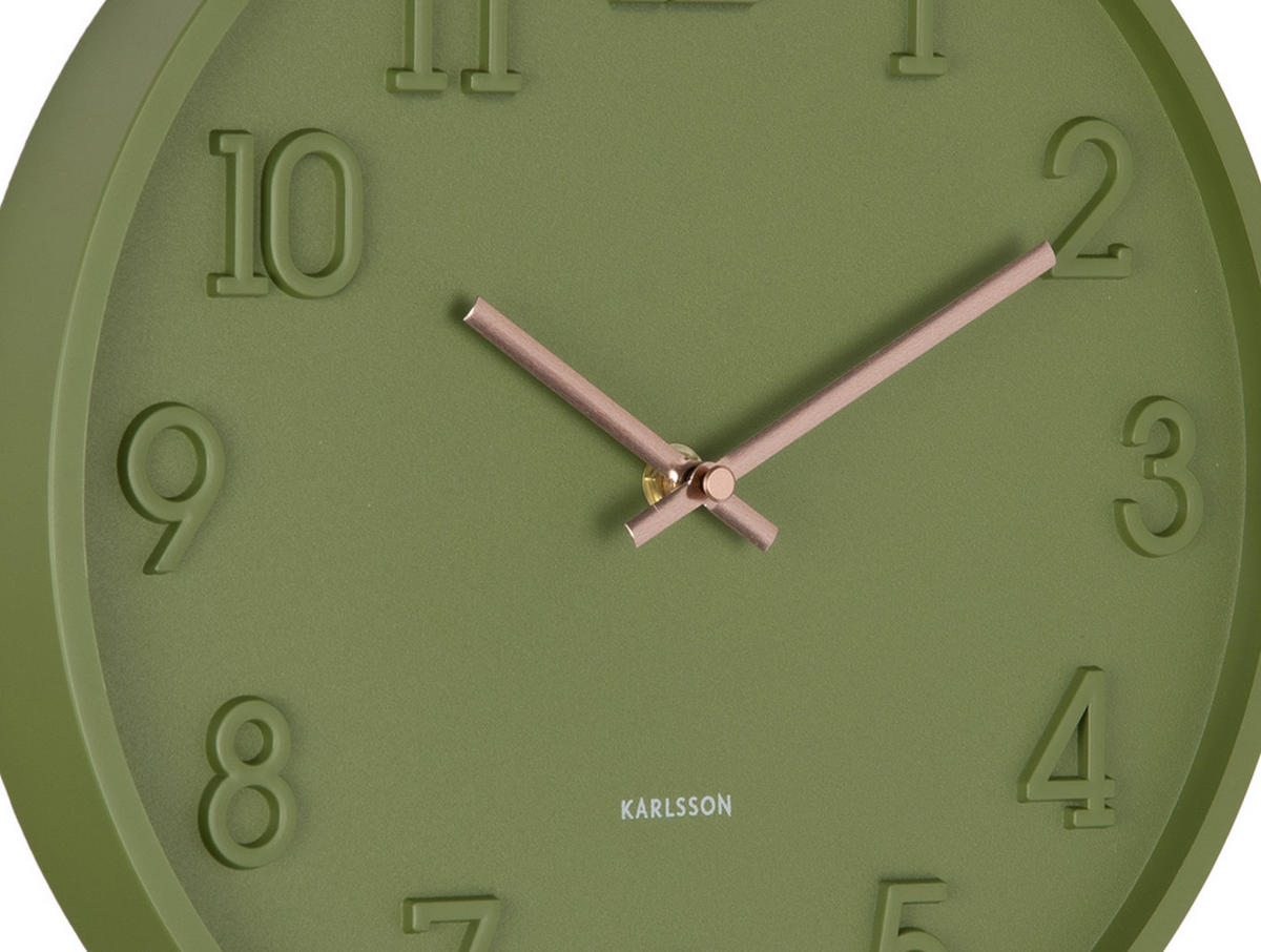 WANDUHR Calma 3.8/30/30 cm - Grün, Kunststoff (30/30/3.8cm) - Karlsson