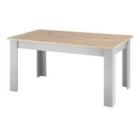 ESSTISCH grau, Artisan Eiche 160 x 90 cm, Küchentisch im Landhaus-Stil - Hellgrau/Eiche Artisan, Holzwerkstoff (160/90/76cm) - Furn.Design