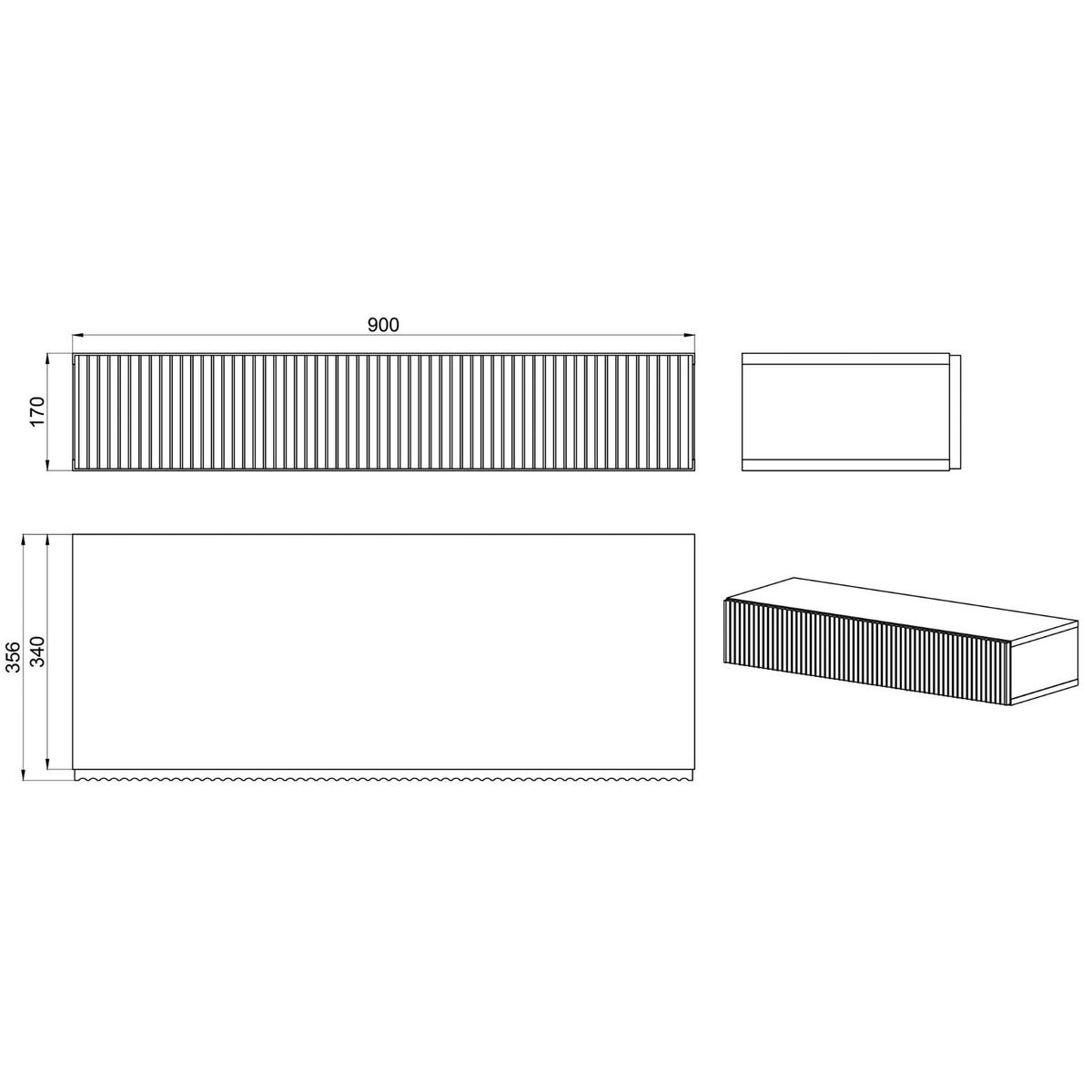 HÄNGEKONSOLE Nolie Eichenholzoptik mit Schublade 90 cm - Eichefarben, Holzwerkstoff (90/17/35.6cm) - Selsey